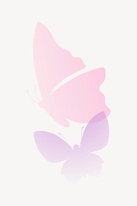 Gradient pink butterflies clipart vector