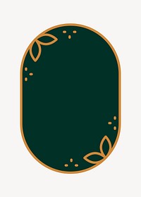 Oval leaf badge logo element vector