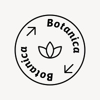 Business round logo, black and white botanical design  vector