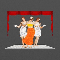 Raphael's Three Graces, musical theatre collage, remixed by rawpixel