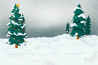 Christmas trees background, cute Winter illustration psd