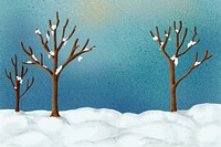 Winter leafless trees background, nature illustration psd