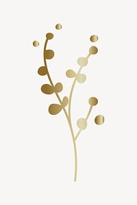 Gold leaf collage element vector