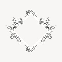 Floral frame collage element vector