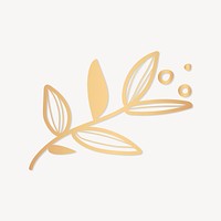 Gold leaf collage element vector