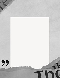 Gray frame, ripped paper border design psd