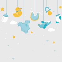 Baby shower border background vector