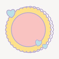 Cute pink badge, collage element vector