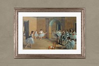 Bronze picture frame psd mockup, Edgar Degas' The Dance Class remixed by rawpixel