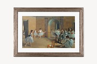 Bronze picture frame psd mockup, Edgar Degas' The Dance Class remixed by rawpixel