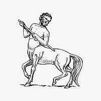 Centaur clipart, illustration. Free public domain CC0 image.