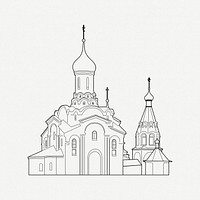 Orthodox church clipart, illustration psd. Free public domain CC0 image.