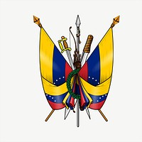 Venezuela crest clipart, illustration psd. Free public domain CC0 image.