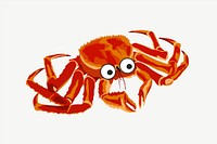 King crab clipart, illustration psd. Free public domain CC0 image.