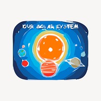 Solar system clipart, illustration. Free public domain CC0 image.