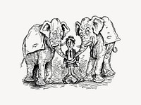  Comic elephants clip art vector. Free public domain CC0 image.