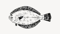 Flounder fish clip art vector. Free public domain CC0 image.