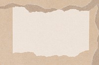 Ripped paper frame background, beige design