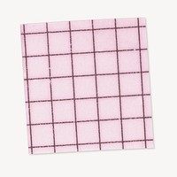 Pink grid patterned paper collage element psd
