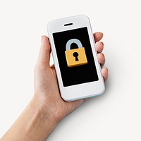 Locked smartphone isolated image