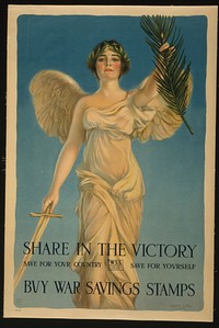 Share in the victory--Save for your country--Save for yourself--Buy War Savings Stamps  Haskell Coffin ; Mural Advertising, Rusling Wood.