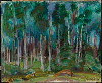 Birches in vääksy, 1919, by Magnus Enckell