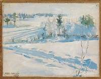 Winter landscape (1887)  oil painting by Akseli Gallen-Kallela. 