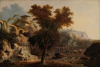 Italian landscape with ruins of an aqueduct, 1811, Louis Bélanger