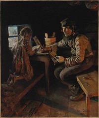 First lesson, 1887 - 1889, by Akseli Gallen-Kallela