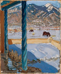 Taos home in sunlight, 1925, by Akseli Gallen-Kallela
