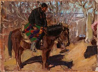 Native american on horseback, 1925, by Akseli Gallen-Kallela