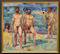 Bathing men ; middle age, 1907 - 1908, by Edvard Munch