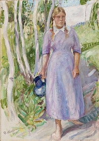 Carrying water, 1911, by Pekka Halonen