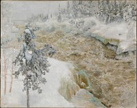 Imatra falls in snow ; imatra in winter, 1893, by Akseli Gallen-Kallela