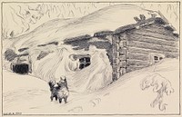 The cabin in the snow, 1907, by Akseli Gallen-Kallela