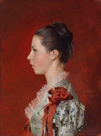 Portrait of the artist's sister annie edelfelt, 1883, by Albert Edelfelt