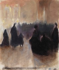 Interior of a church in paris, 1890 - 1895, by Magnus Enckell