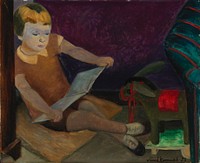 Kirsi reading fairy tales, 1928, Väinö Kunnas