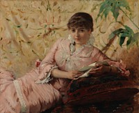 Parisienne reading, 1880, by Albert Edelfelt