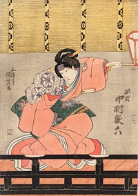 Näyttelijä nakamura utaroku lapsenhoitaja masaokan roolissa, 1830, by Utagawa Kunisada