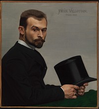 Portrait of félix jasinski holding his hat, 1887, Félix Edouard Vallotton