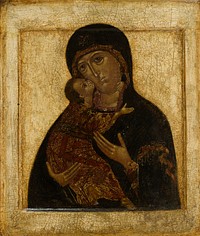 Vladimirin jumalanäiti, venäläinen ikoni, 1600 - 1610, Tekijä Ei Tiedossa