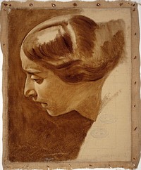 Portrait of a woman (edla blommér?) ; unfinished, 1852, Nils Jakob Olsson Blommér