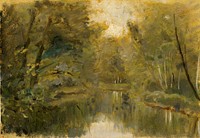 A forest pond, 1875 - 1899, César De Cock