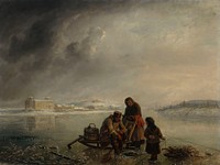 Winter fishing in front of turku, 1872, by Robert Wilhelm Ekman