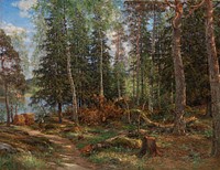 Metsänsisusta, aihe laajasalosta, helsingistä, 1886, Berndt Lindholm