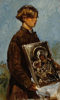 Young boy carrying an icon, study, 1880, Ilja Repin