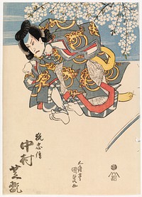 Näyttelijä nakamura shikan näytelmässä yoshitsune sembonzakura (tuhat kirsikkapuuta), 1829, by Utagawa Kunisada
