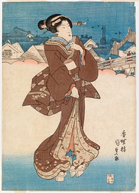Edolaisnainen. bijin-ga, 1820 - 1850, by Utagawa Kunisada