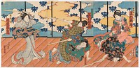 Kohtaus kabuki-näytelmästä, 1850 - 1870, Yoshitora